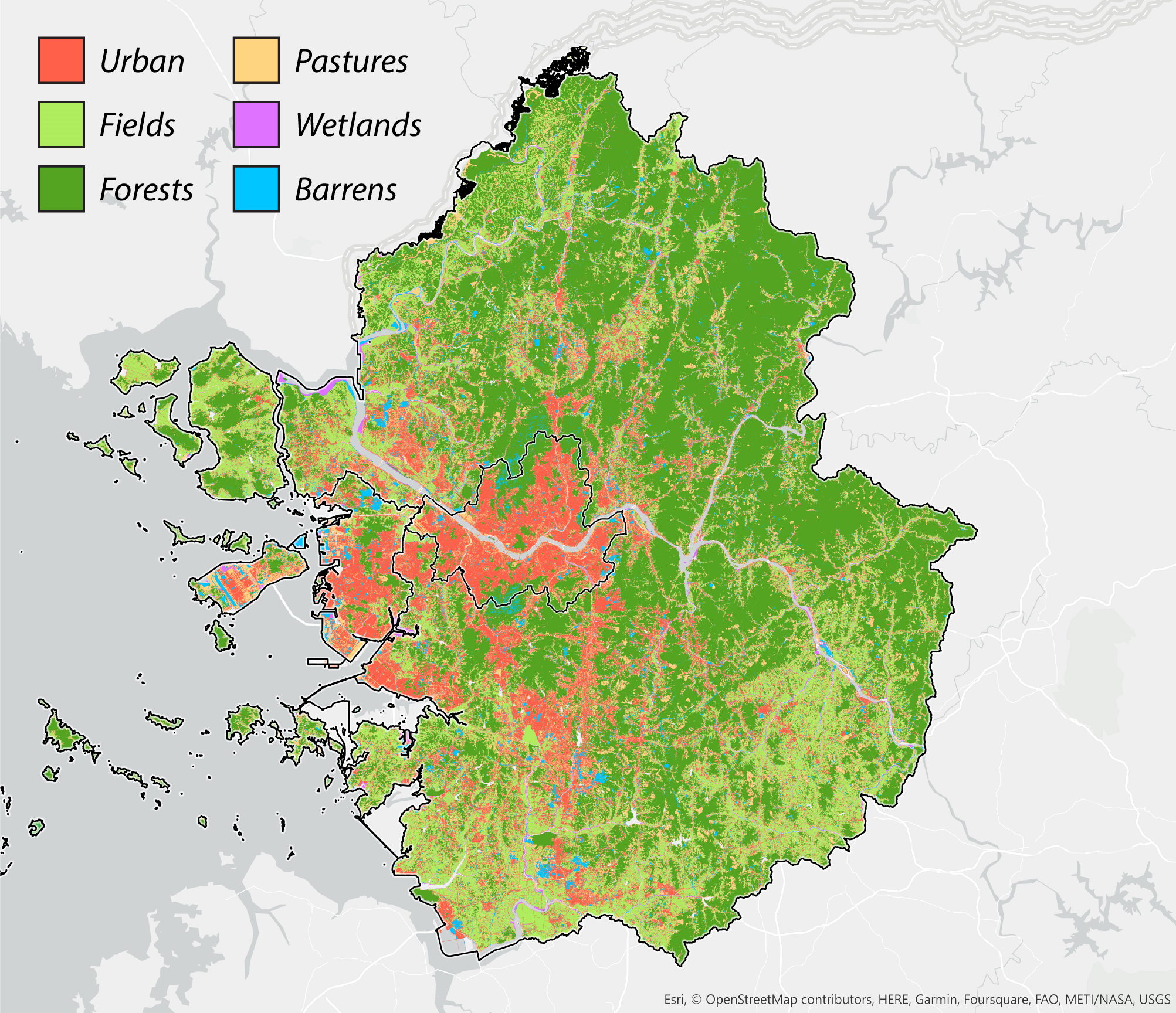 Figure 2. Land cover maps in 2021